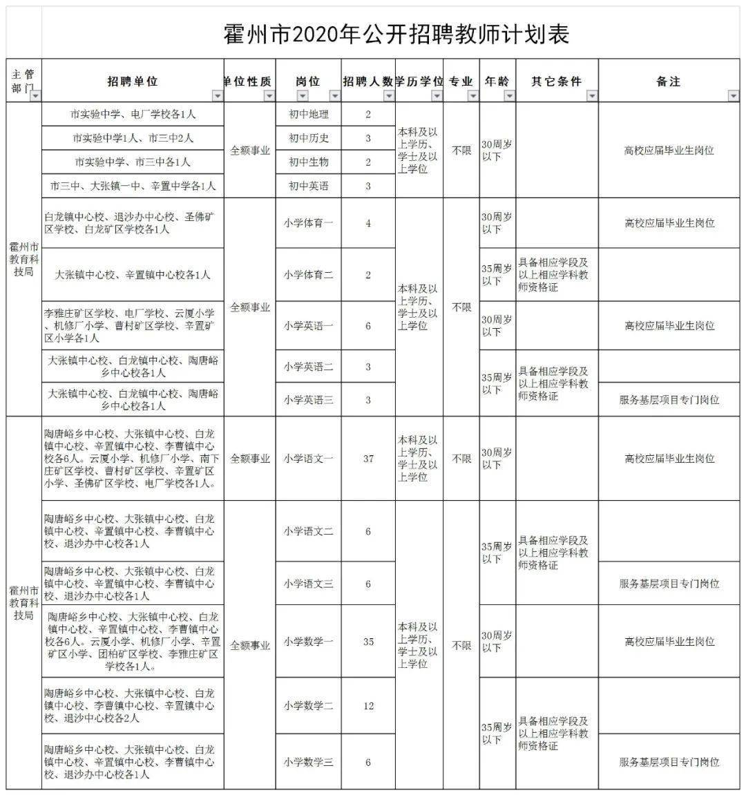 霍州市教育局最新招聘详解公告